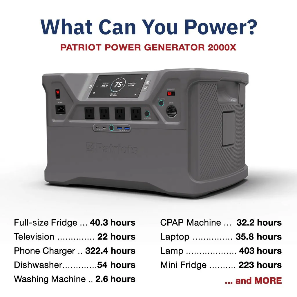 "Ultracharge" Patriot Power Generator 2000X   Sidekick Package