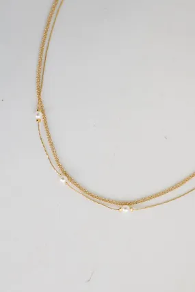 Reece Gold Pearl Layered Chain Necklace