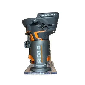 RIDGID 18-Volt OCTANE Brushless Cordless Compact Fixed Base Router with 1/4 in. Bit, Round and Square Bases and Collet Wrench - Factory Reconditioned