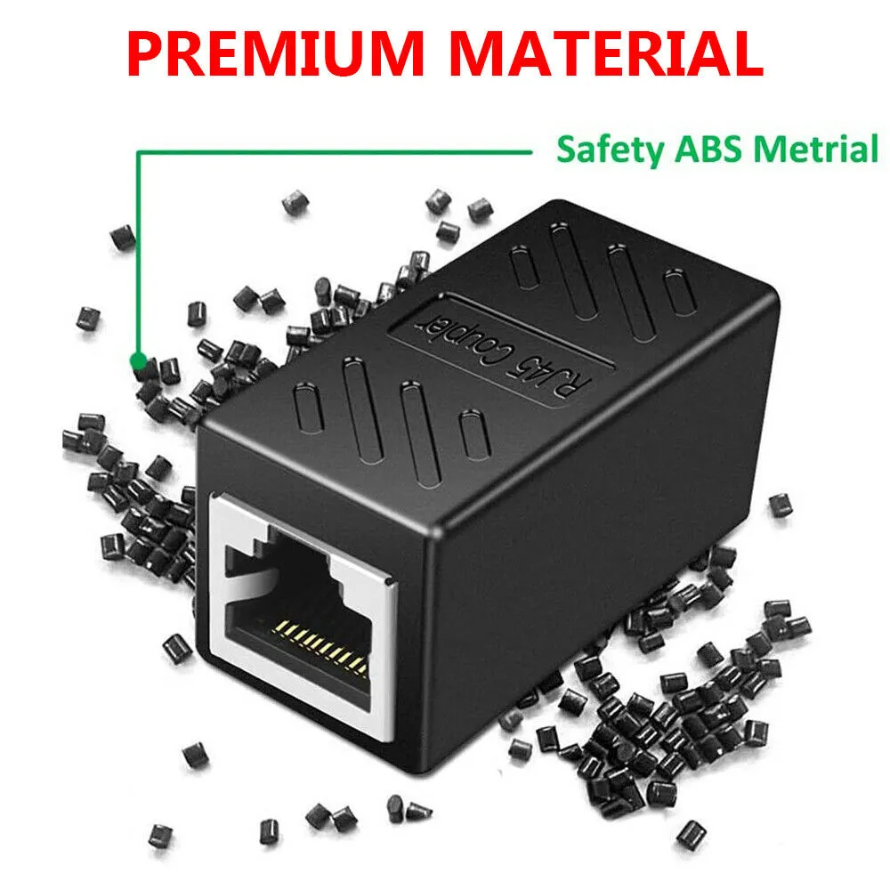 RJ45 Ethernet Coupler, 4 Pieces RJ45 Ethernet Cable Connector in Line Female to Female Coupler for Cat7 Cat6 Cat5e Cat5 Connector