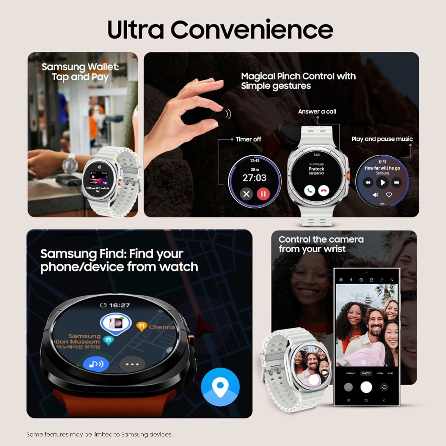 Samsung Galaxy Watch Ultra (47mm, LTE, White) with Upto 100h battery | 3nm Processor | Dual GPS | Quick Button/Siren | Sapphire Glass & Titanium | 10ATM & IP68 | BP & ECG Monitor | Energy Score & AGEs