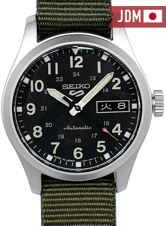 Seiko 5 Sports “Field Sports Style” Automatic 36 Black - Military Nylon Strap Ref. SBSA201