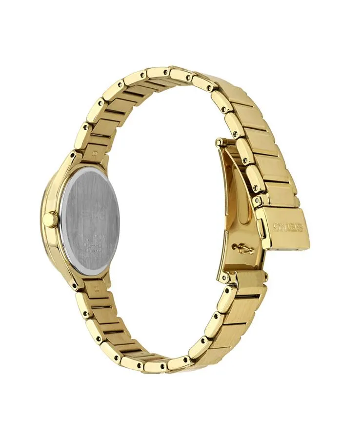 Seiko Womens Solar Diamond Dress Watch - Gold-Tone Mother of Pearl - Date