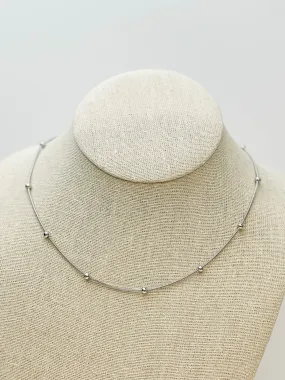 Silver Ball Station Necklace