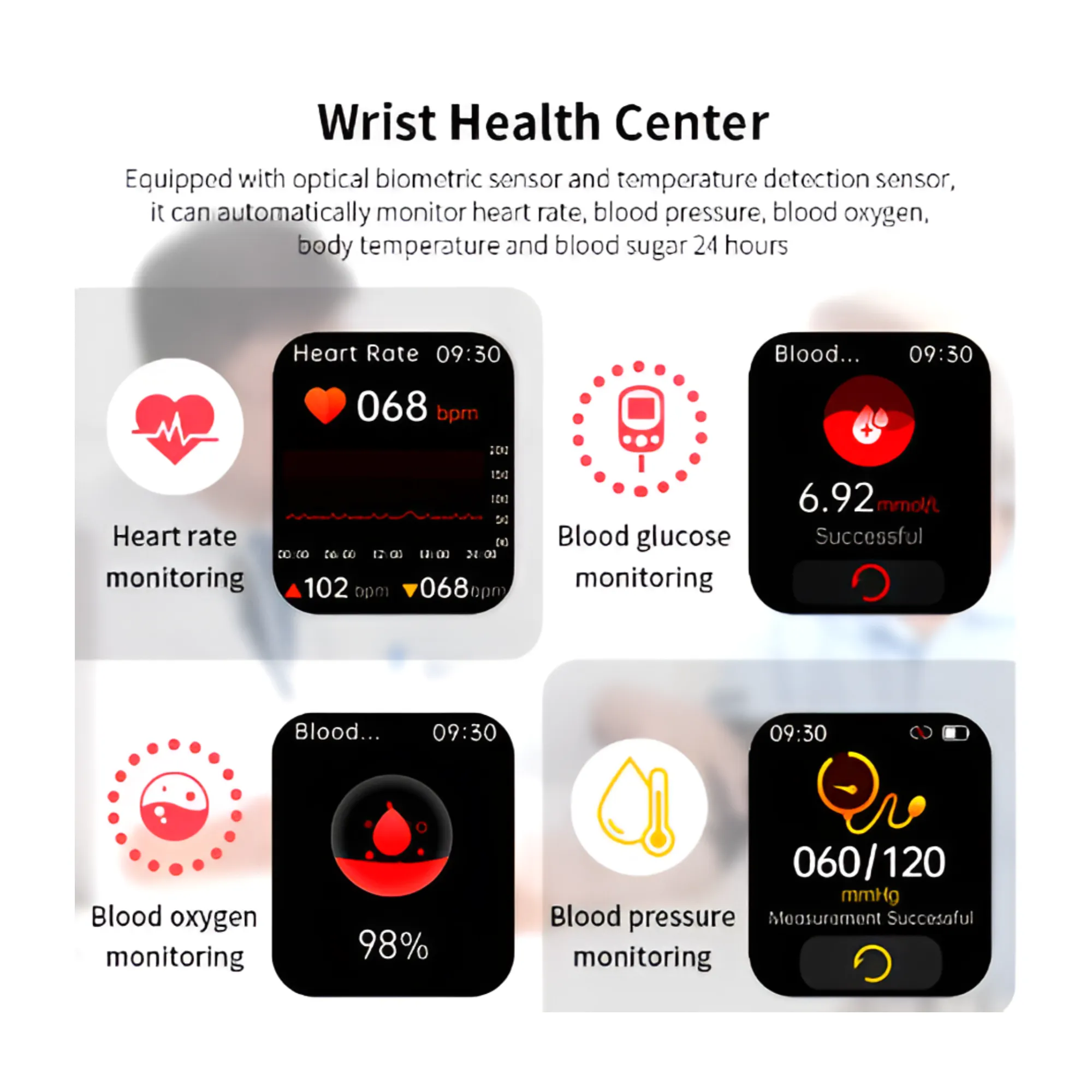 Simple And Elegant Unisex Heart Rate Smart Fitness Tracker Watch 01000937