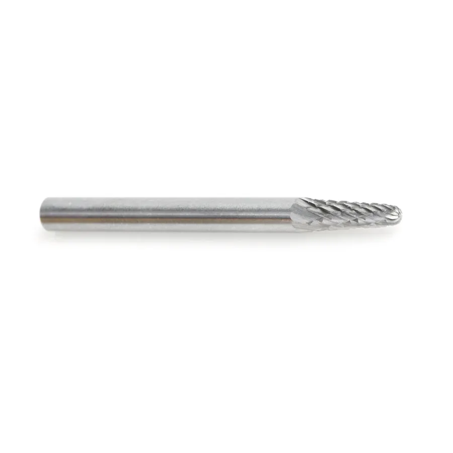 SL Burrs Radius Cone Double Cut Burr Bit | 1⁄8 Dia x 3⁄8 x 1⁄8 Shank | BURS-210 | 738685210215