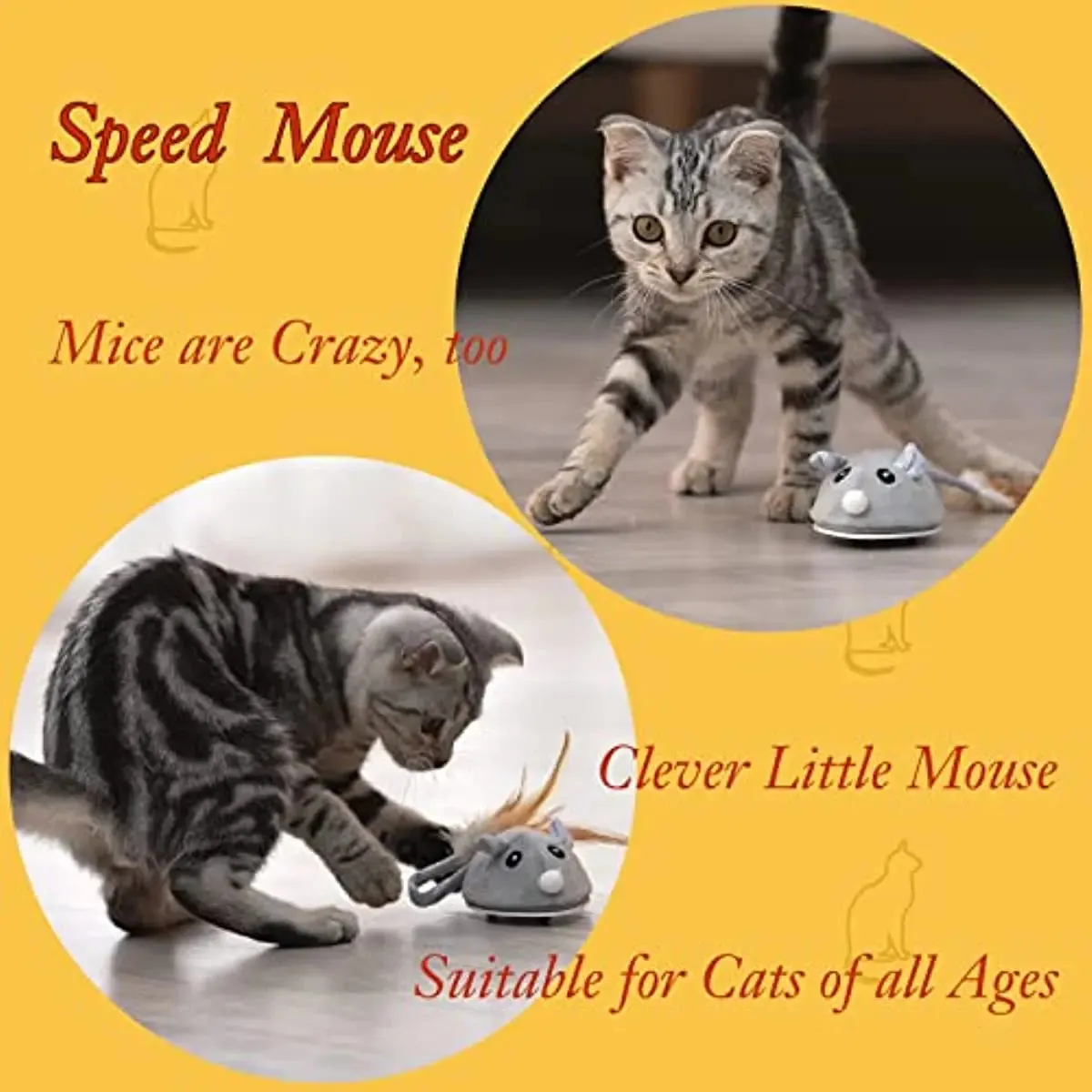 Smart Interactive Cat Toy with Feather Wand, USB Rechargeable