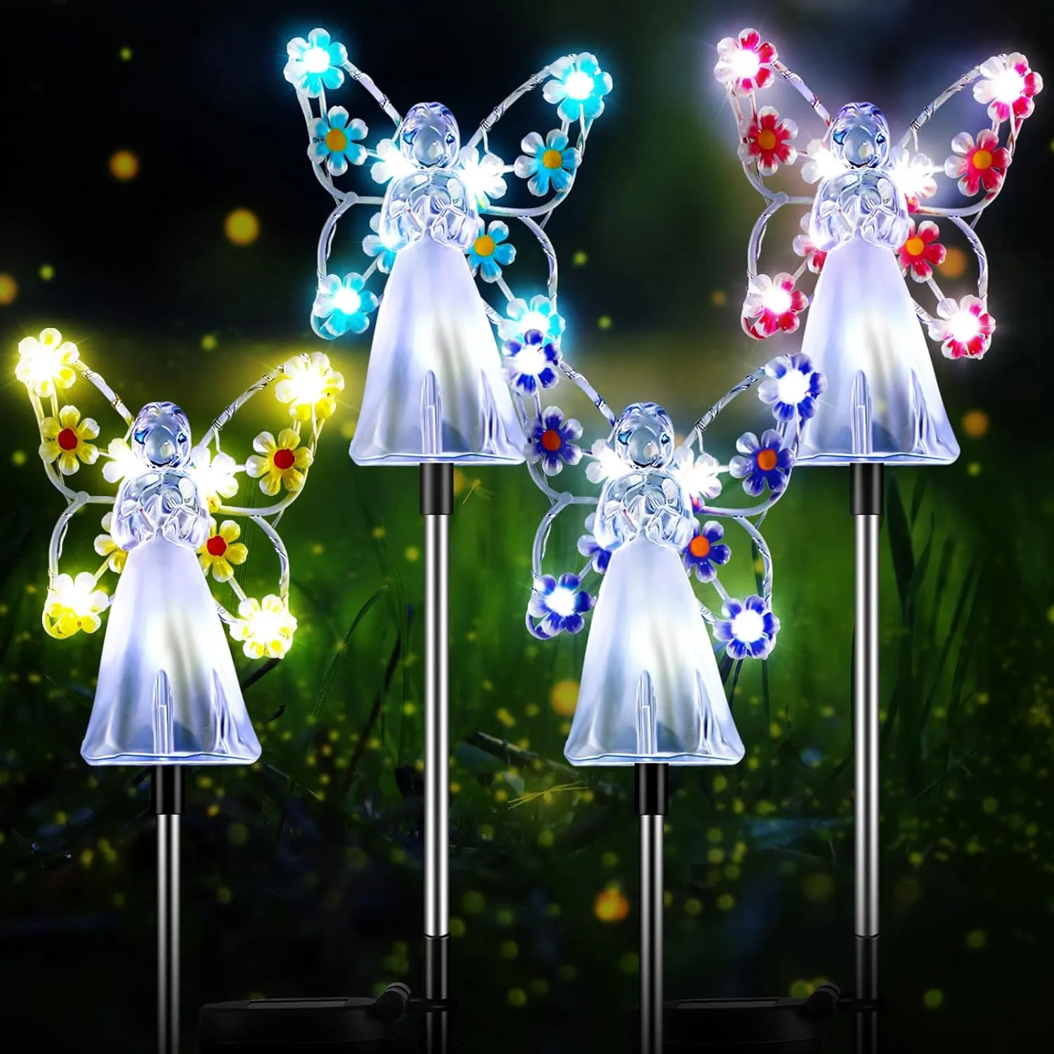 Solar Angel Garden Stake Lights-Pink