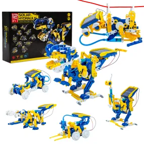 Solar-Powered 12-in-1 Hydraulic Construction Kit: Build, Learn, Play!