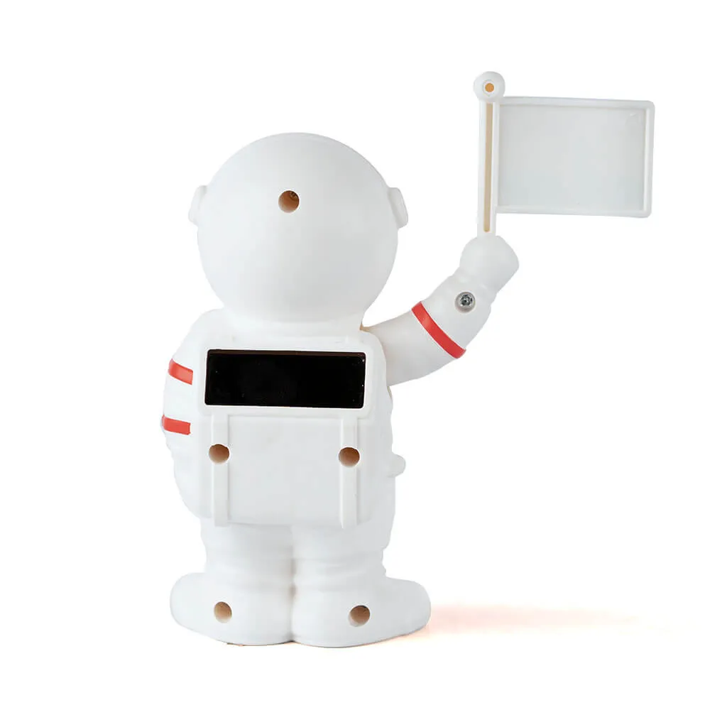 Solar Powered Astronaut Flag Figurine