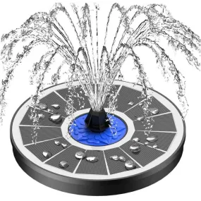 Solar Powered Bird Bath Fountains, Floating Water Fountain Pump with LED Light, Remote Control for Garden, Pool, Pond