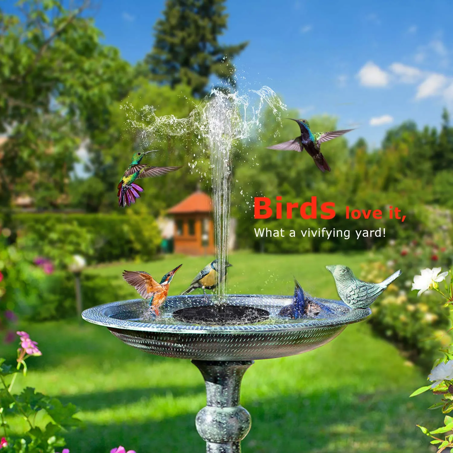 Solar Powered Hummingbird Fountain