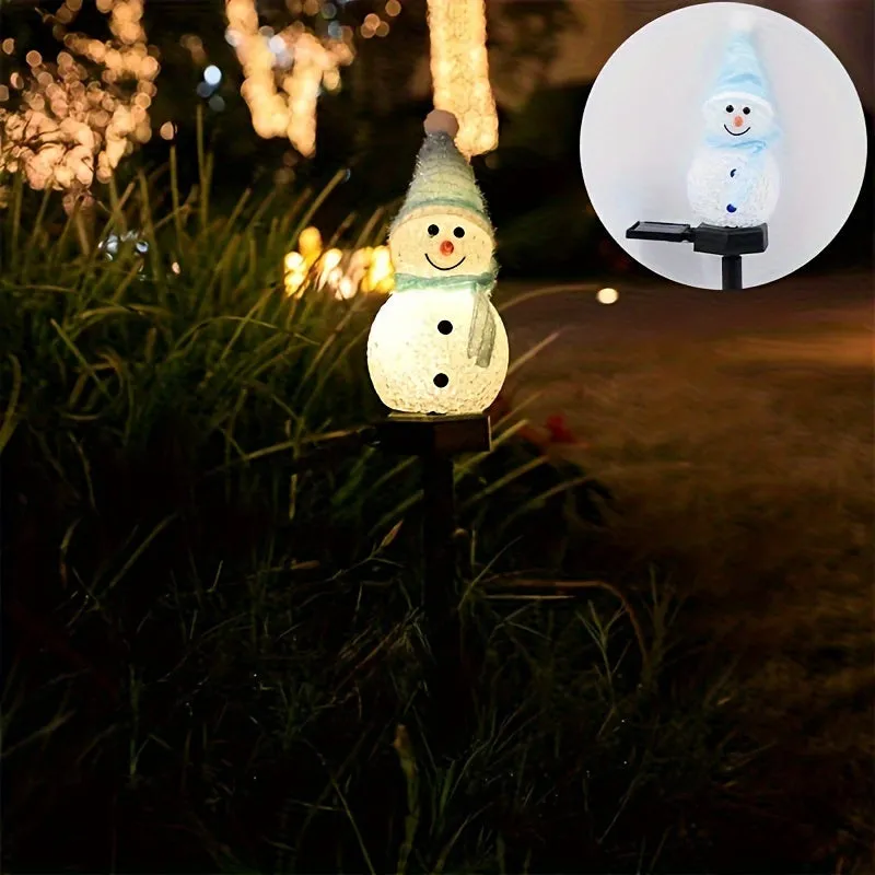 Solar Snowman LED Christmas Lights for Outdoor Decorations