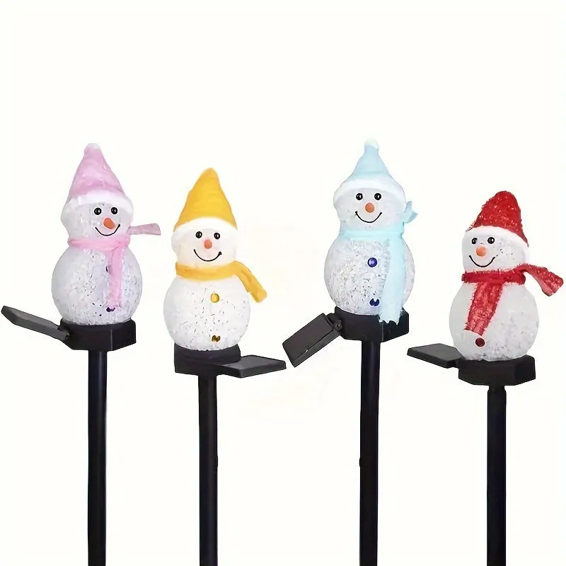 Solar Snowman LED Christmas Lights for Outdoor Decorations