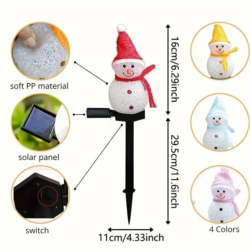 Solar Snowman LED Christmas Lights for Outdoor Decorations