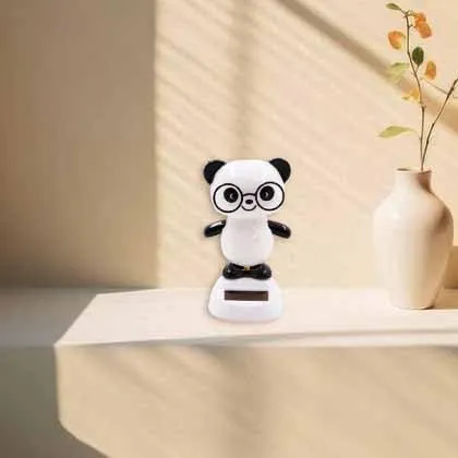 Spillbox Solar Powered Dancing Teddy,Frog,Panda Doll| Car Dashboard Idol|Showpiece for Home Office Figurine Gift Living Room Decoration Home Décor- Solar Power Dancing Doll (Panda)