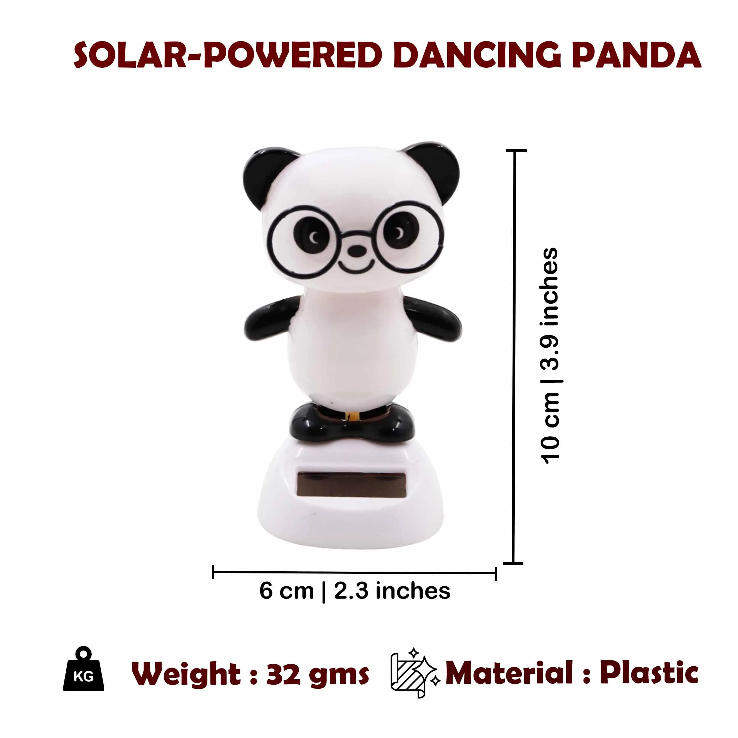 Spillbox Solar Powered Dancing Teddy,Frog,Panda Doll| Car Dashboard Idol|Showpiece for Home Office Figurine Gift Living Room Decoration Home Décor- Solar Power Dancing Doll (Panda)