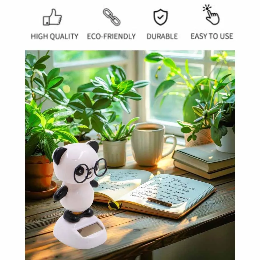 Spillbox Solar Powered Dancing Teddy,Frog,Panda Doll| Car Dashboard Idol|Showpiece for Home Office Figurine Gift Living Room Decoration Home Décor- Solar Power Dancing Doll (Panda)