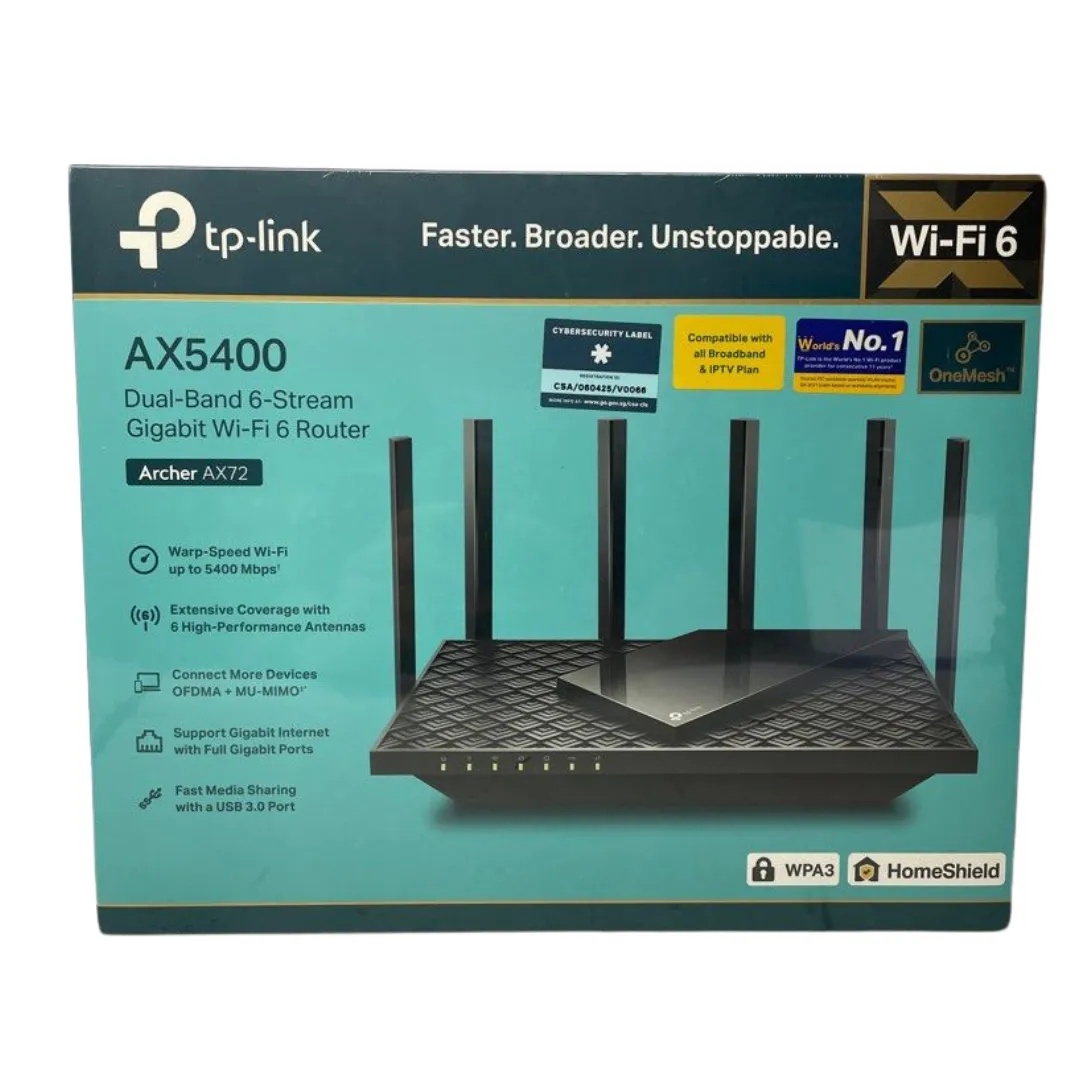 TP-Link AX5400 WiFi 6 Router (Archer AX72)- Dual Band Gigabit Wireless Internet Router