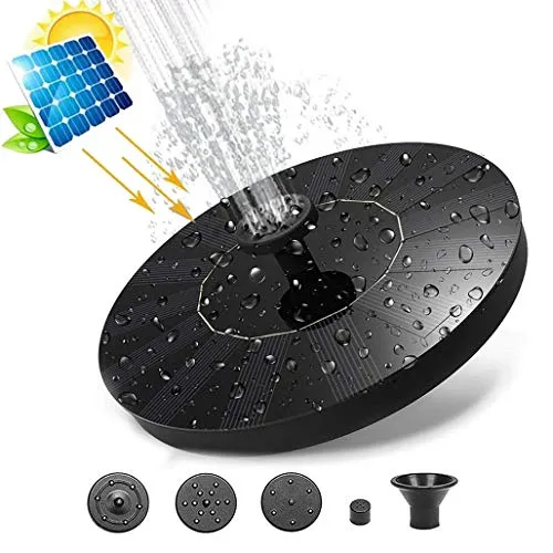 TRIDEO Solar Bird Bath Fountain Pump, Upgrade Solar Fountain with 5 Nozzle, Free Standing Floating Solar Powered Water Fountain Pump for Bird Bath, Garden, Pond, Pool, Outdoor_SA016