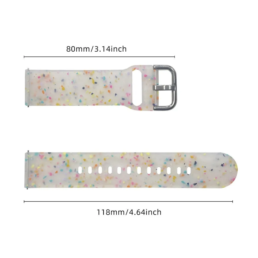 Universal Smartwatch Silikone Rem (20mm) m. Terrazzo Mønster - Gennemsigtig