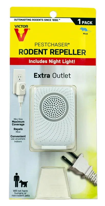 Victor PestChaser M751PS Rodent Repellent with Nightlight, 1.69 in L, 1-3/4 in W, 2.63 in H :CD: QUANTITY: 1