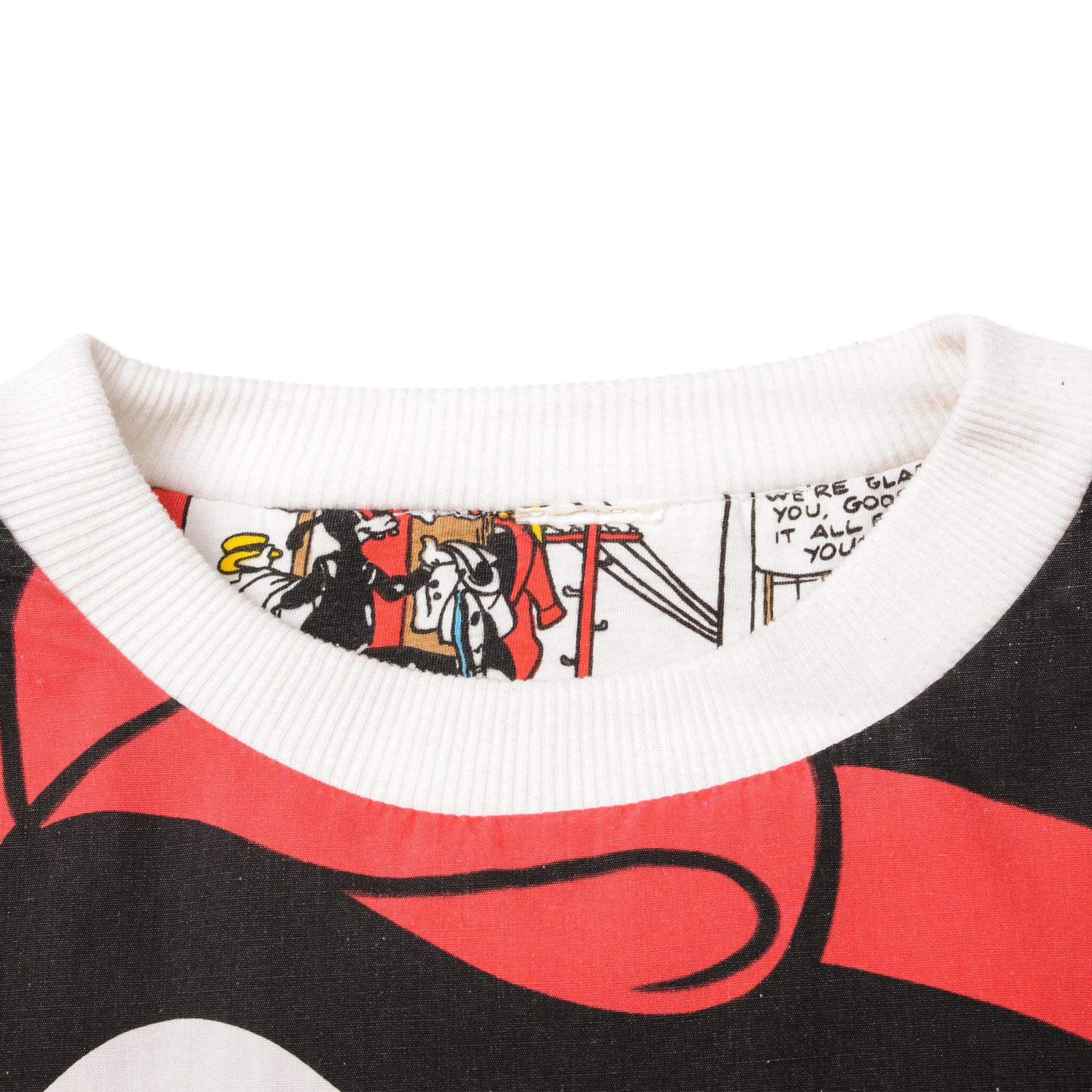 VINTAGE DISNEY ALL OVER PRINT MICKEY PLUTO REVERSIBLE SWEATSHIRT SMALL OVERSIZED