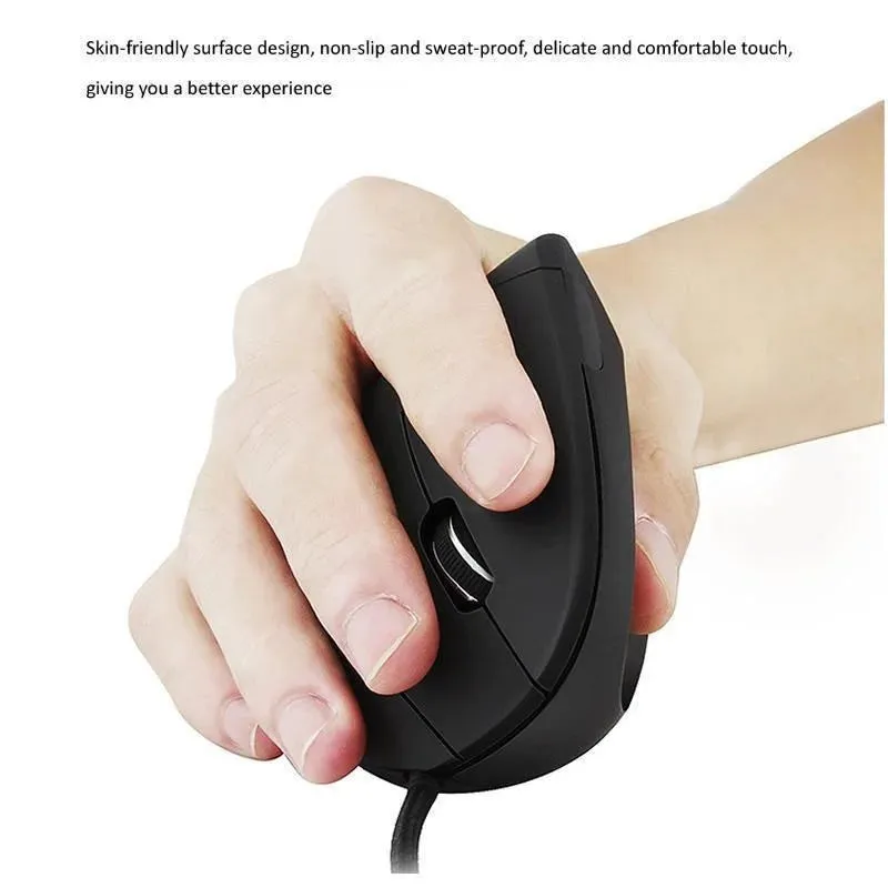 Wired Right Hand Vertical RGB Mouse Ergonomic Gaming Mouse 3200DPI USB Optical Wrist Healthy Mause for PC Computer