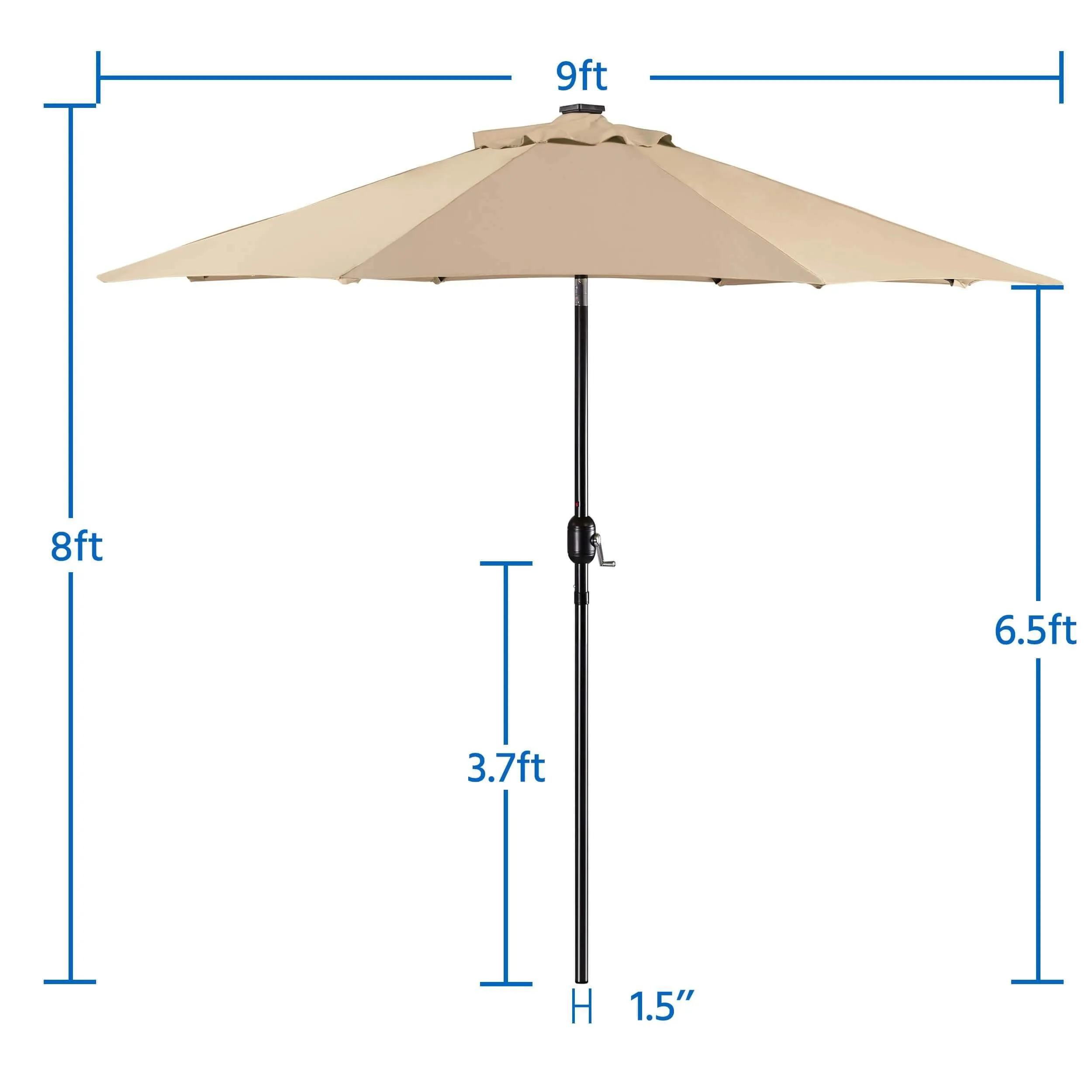 Yaheetech 9FT Solar Powered Patio Umbrella